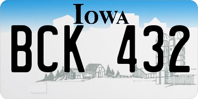 IA license plate BCK432