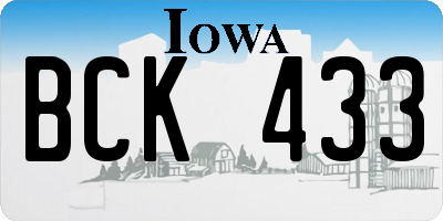 IA license plate BCK433