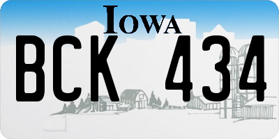 IA license plate BCK434
