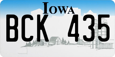 IA license plate BCK435