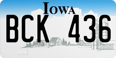 IA license plate BCK436