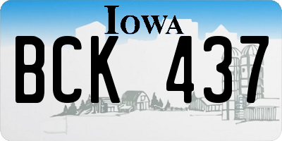 IA license plate BCK437