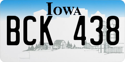 IA license plate BCK438
