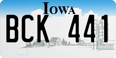 IA license plate BCK441
