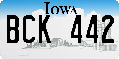 IA license plate BCK442
