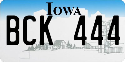 IA license plate BCK444