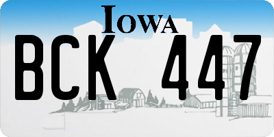 IA license plate BCK447