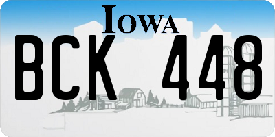 IA license plate BCK448