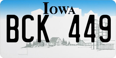 IA license plate BCK449