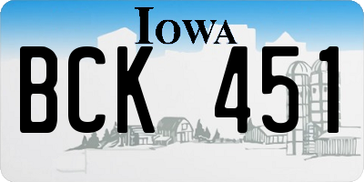IA license plate BCK451