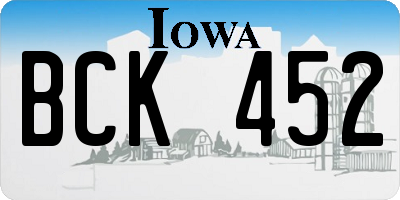 IA license plate BCK452