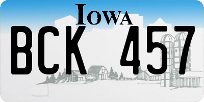 IA license plate BCK457