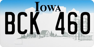 IA license plate BCK460