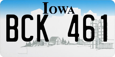 IA license plate BCK461