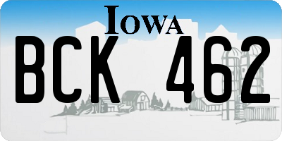 IA license plate BCK462