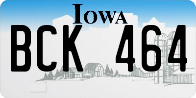 IA license plate BCK464