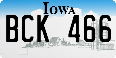 IA license plate BCK466