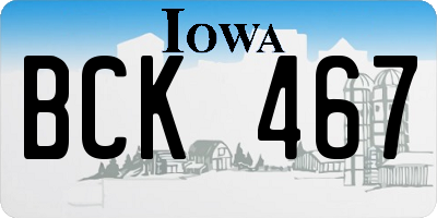 IA license plate BCK467