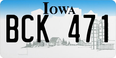 IA license plate BCK471