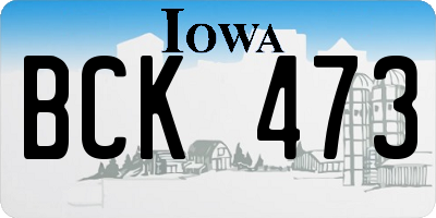 IA license plate BCK473