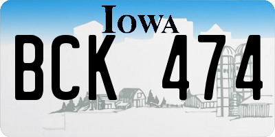 IA license plate BCK474