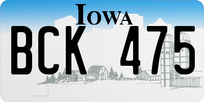 IA license plate BCK475