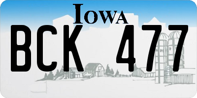 IA license plate BCK477