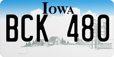 IA license plate BCK480