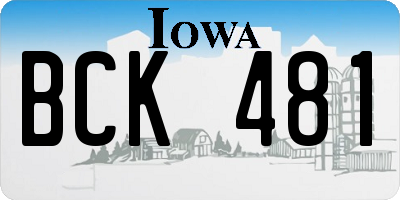 IA license plate BCK481