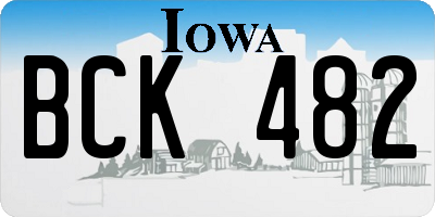IA license plate BCK482