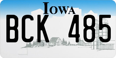IA license plate BCK485