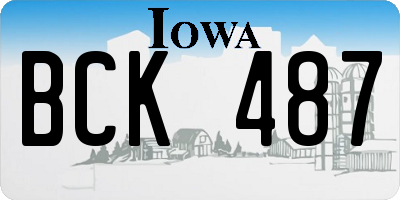 IA license plate BCK487