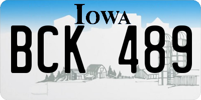 IA license plate BCK489
