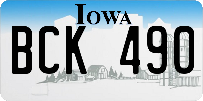 IA license plate BCK490