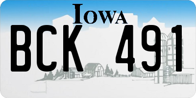 IA license plate BCK491