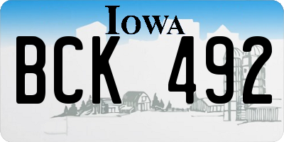 IA license plate BCK492