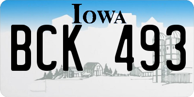 IA license plate BCK493