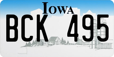 IA license plate BCK495