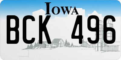 IA license plate BCK496