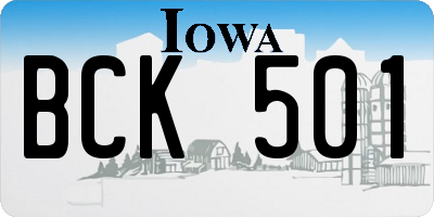 IA license plate BCK501