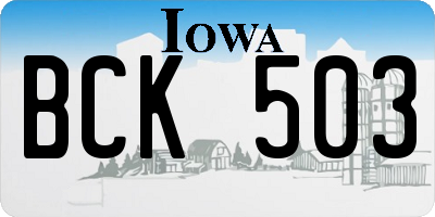 IA license plate BCK503