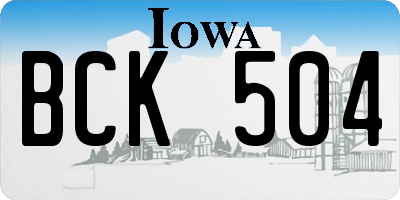 IA license plate BCK504