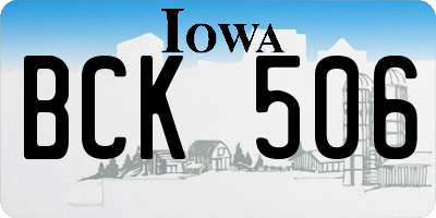 IA license plate BCK506