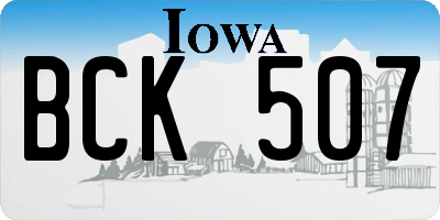IA license plate BCK507