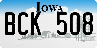 IA license plate BCK508