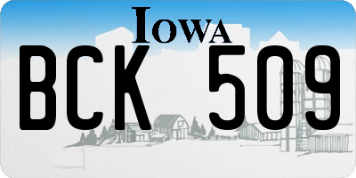 IA license plate BCK509