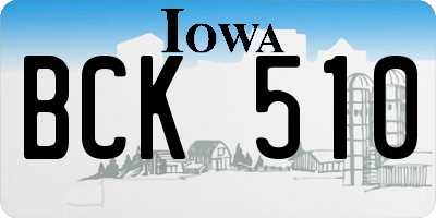 IA license plate BCK510