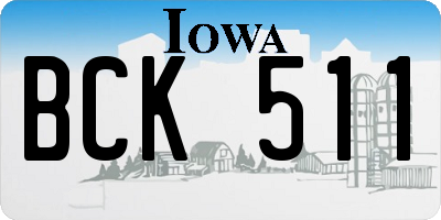 IA license plate BCK511
