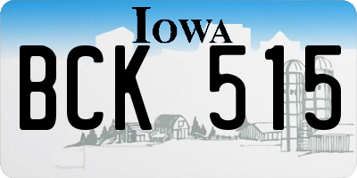 IA license plate BCK515