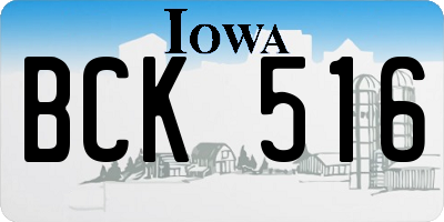 IA license plate BCK516